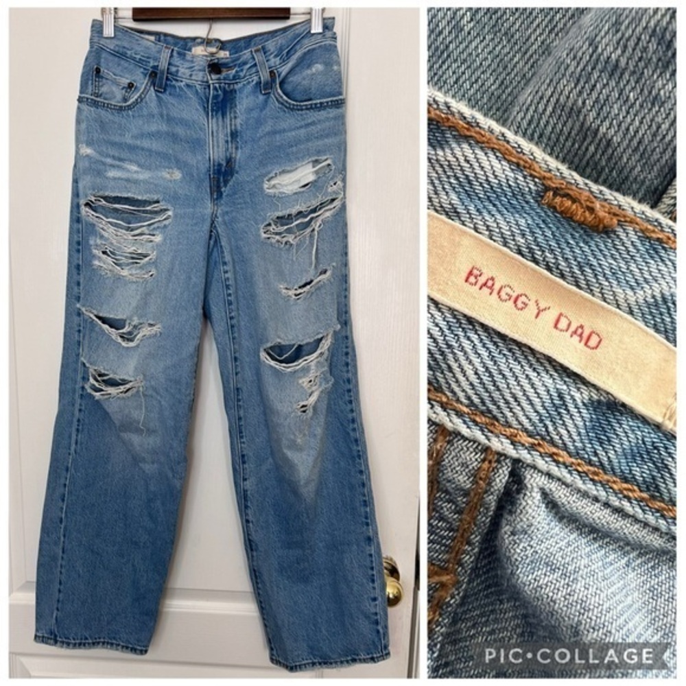 Levi’s Blue Distressed baggy dad Jeans size 25 - Picture 1 of 13